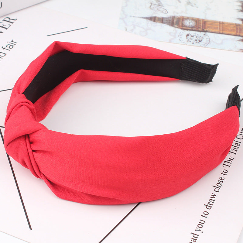 Wholesale Cross Wide Edge Knotted Fabric Headbands