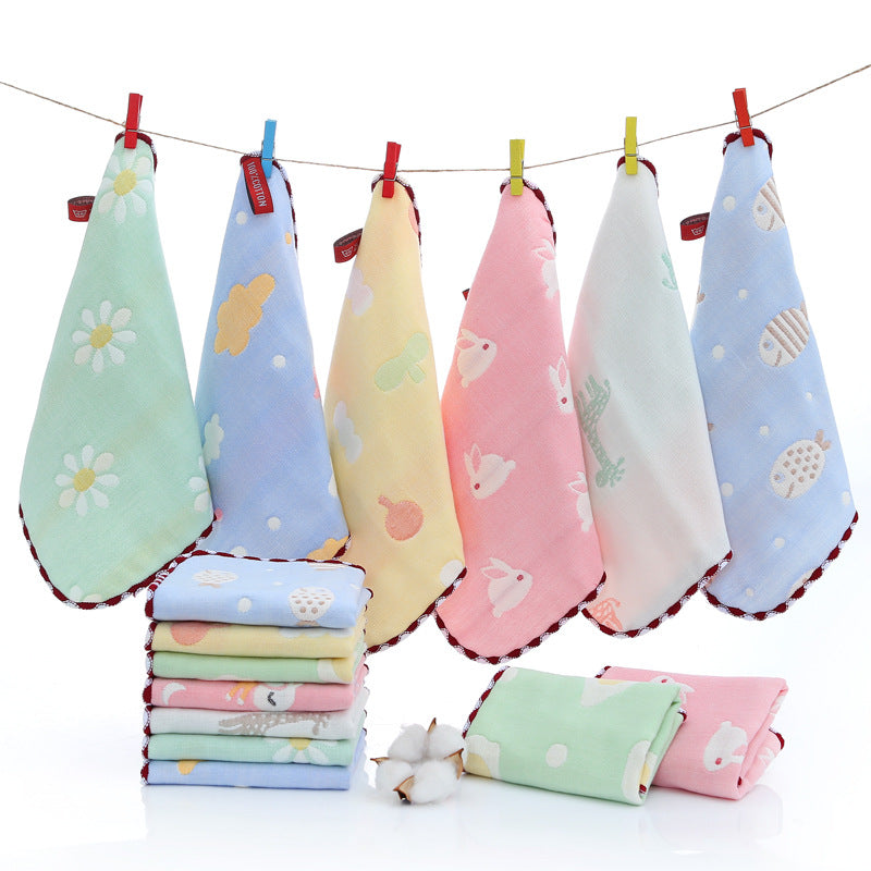 Wholesale Pure Cotton Square Towel Six Layer Gauze Baby Bibs Toddler Handkerchiefs Nursery Use Small Towels For Babies