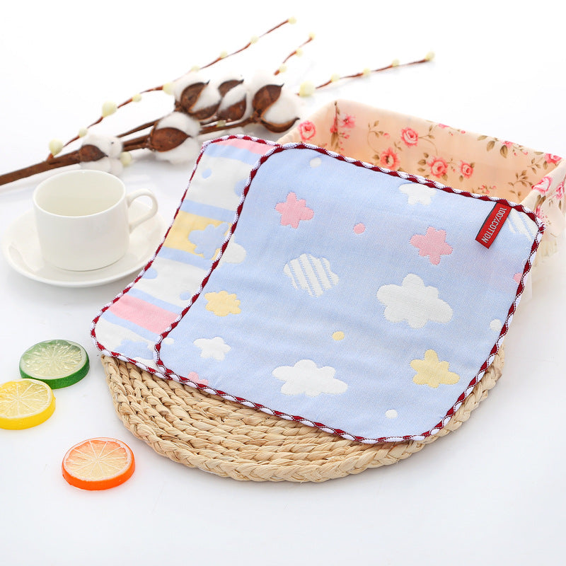Wholesale Pure Cotton Square Towel Six Layer Gauze Baby Bibs Toddler Handkerchiefs Nursery Use Small Towels For Babies