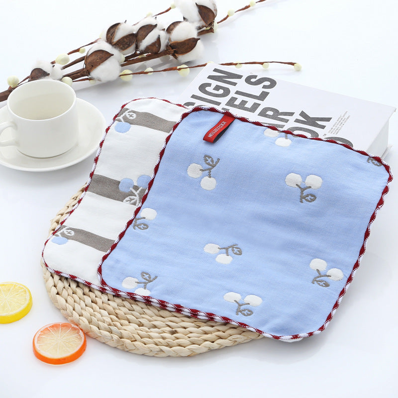 Wholesale Pure Cotton Square Towel Six Layer Gauze Baby Bibs Toddler Handkerchiefs Nursery Use Small Towels For Babies
