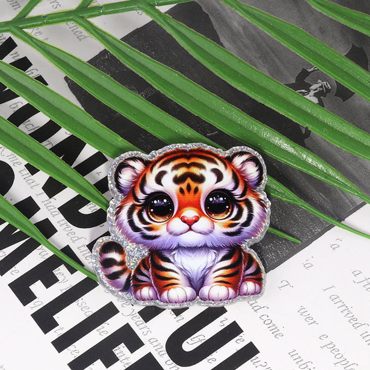 Wholesale 10PCS Animal Tiger Cat Rainbow Acrylics Accessories