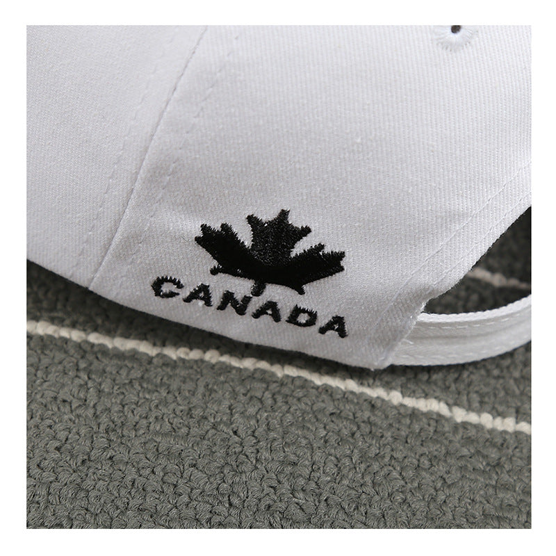 Wholesale Embroidered Cotton Winter Couple Maple Leaf Baseball Cap