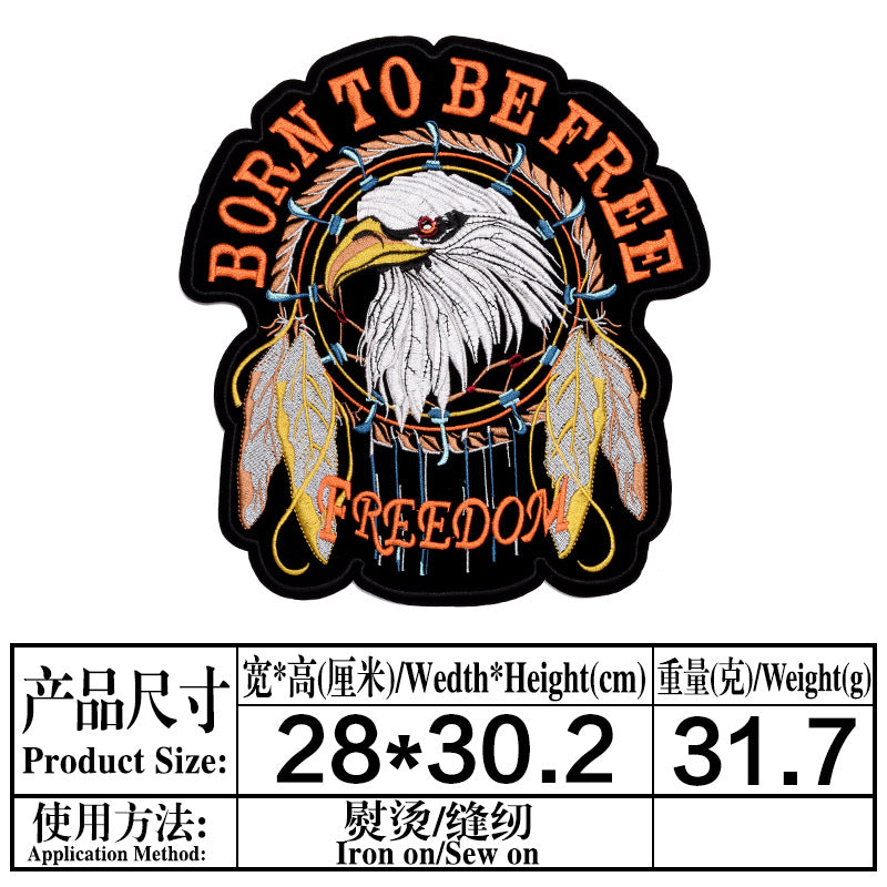 Wholesale Large Embroidered Cloth Patch  Punk Skull Design Adhesive Backing For Clothing Decorative Accent Everyday Use And Resale