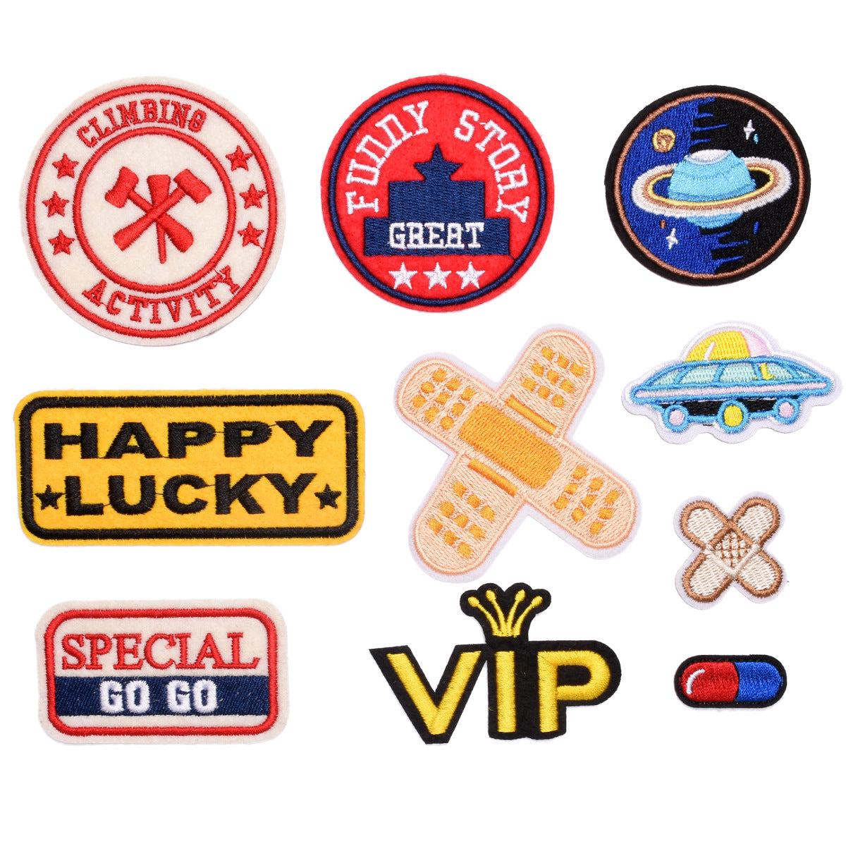 Wholesale Cartoon Embroidered Cloth Patches For Clothing 10 Styles Sew On Labels DIY Fashion Accessory For Everyday And Resale