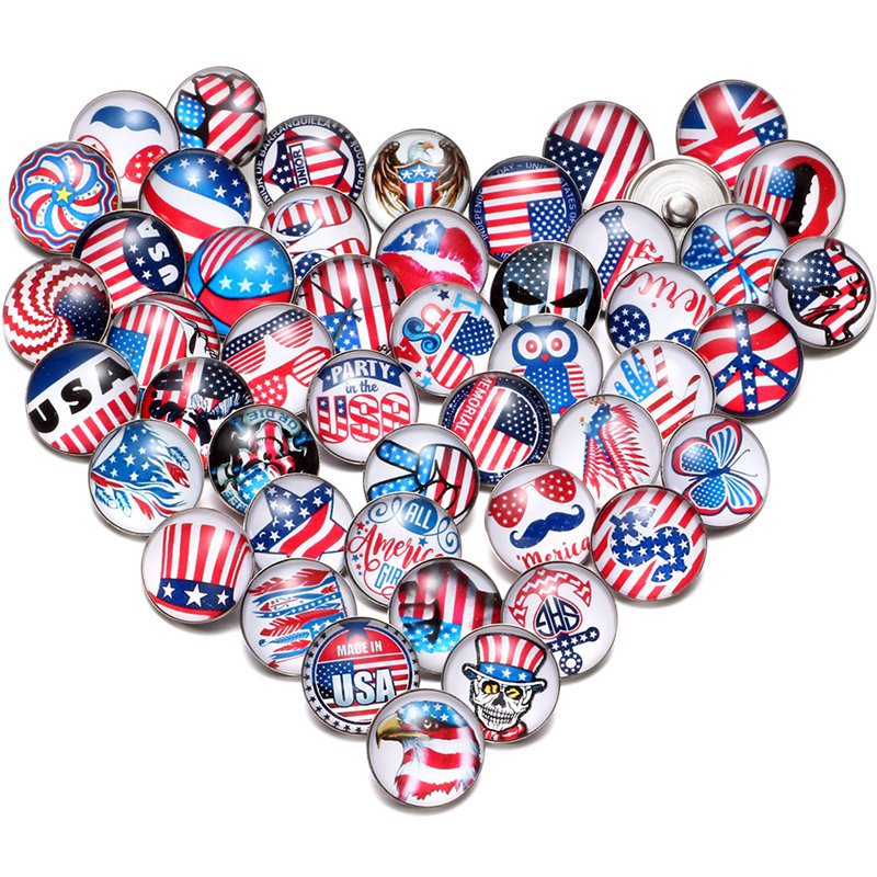 Wholesale 10PCS Alloy Bracelet Pendant DIY Glass Buckle Dutch Button