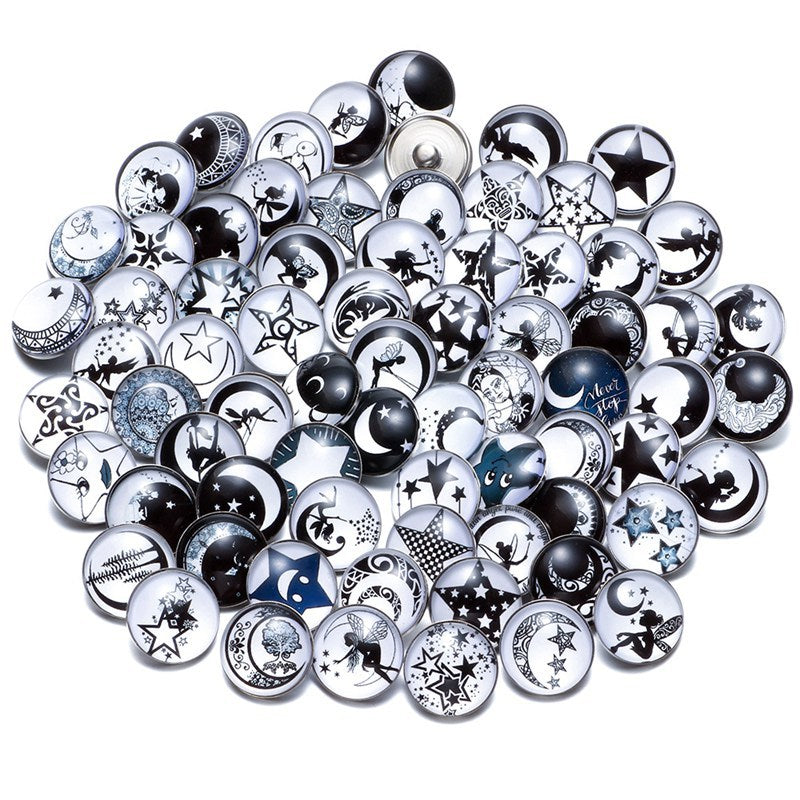 Wholesale 10PCS Alloy Bracelet Pendant DIY Glass Buckle Dutch Button