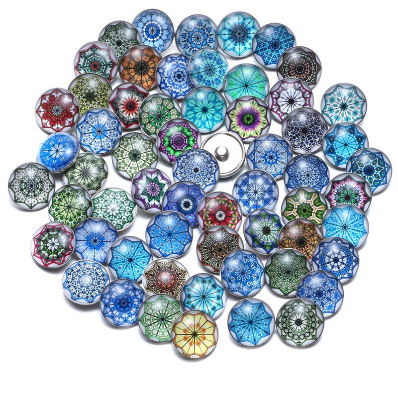 Wholesale 10PCS Alloy Bracelet Pendant DIY Glass Buckle Dutch Button