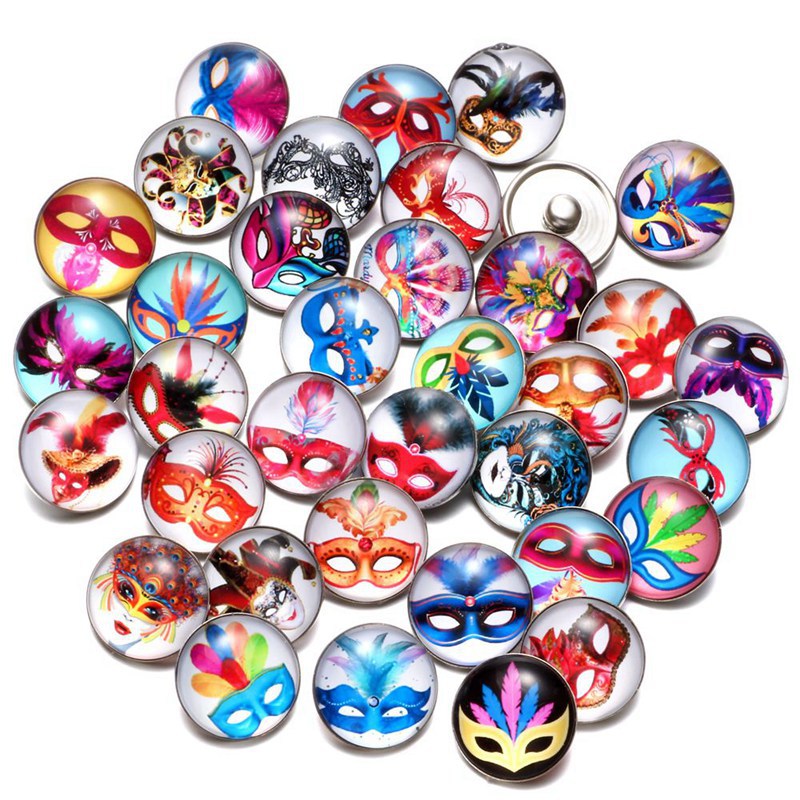 Wholesale 10PCS Alloy Bracelet Pendant DIY Glass Buckle Dutch Button