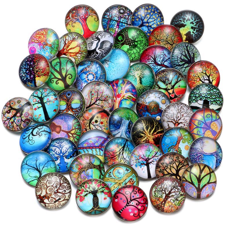 Wholesale 10PCS Alloy Bracelet Pendant DIY Glass Buckle Dutch Button