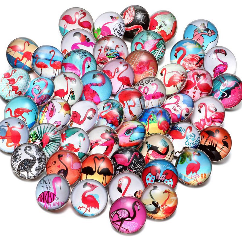 Wholesale 10PCS Alloy Bracelet Pendant DIY Glass Buckle Dutch Button