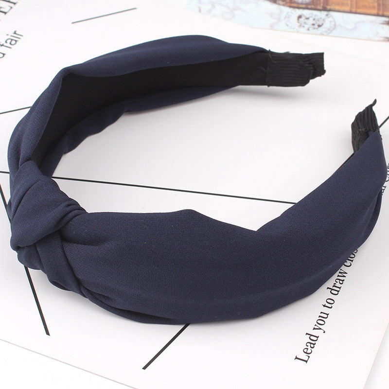 Wholesale Cross Wide Edge Knotted Fabric Headbands
