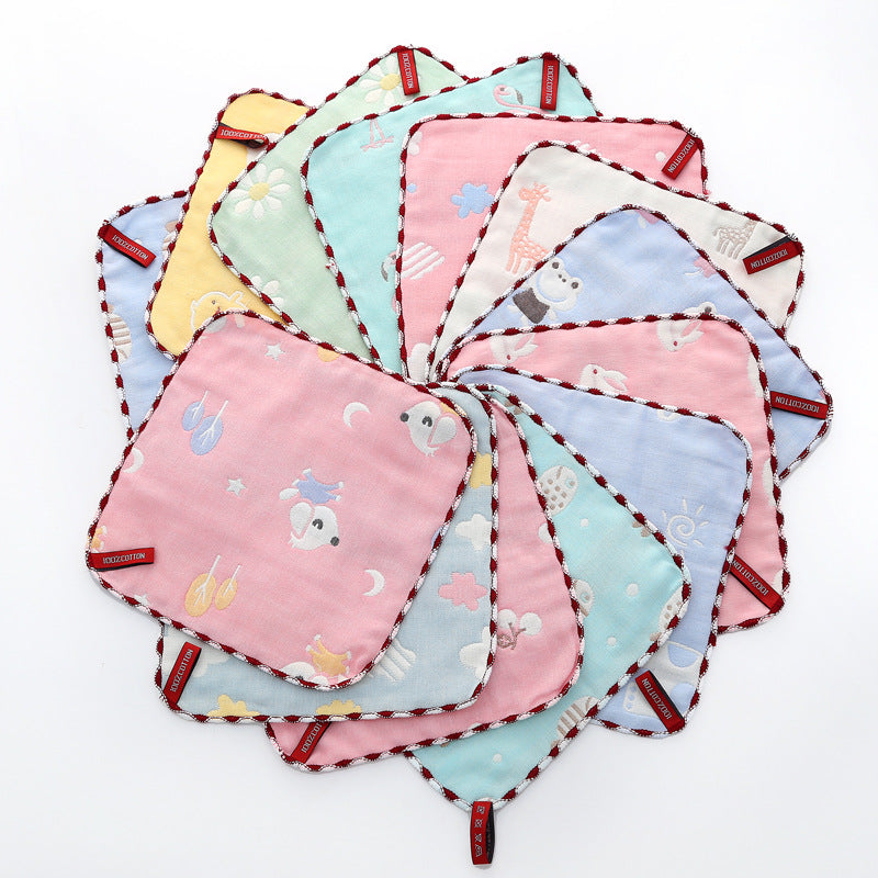 Wholesale Pure Cotton Square Towel Six Layer Gauze Baby Bibs Toddler Handkerchiefs Nursery Use Small Towels For Babies