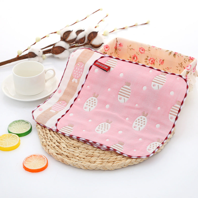 Wholesale Pure Cotton Square Towel Six Layer Gauze Baby Bibs Toddler Handkerchiefs Nursery Use Small Towels For Babies