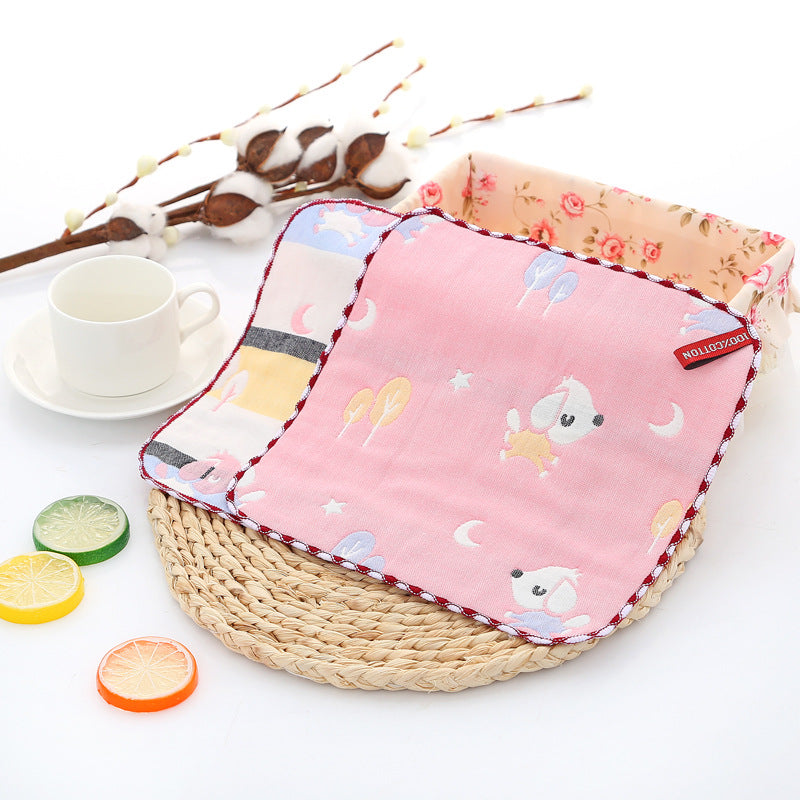 Wholesale Pure Cotton Square Towel Six Layer Gauze Baby Bibs Toddler Handkerchiefs Nursery Use Small Towels For Babies