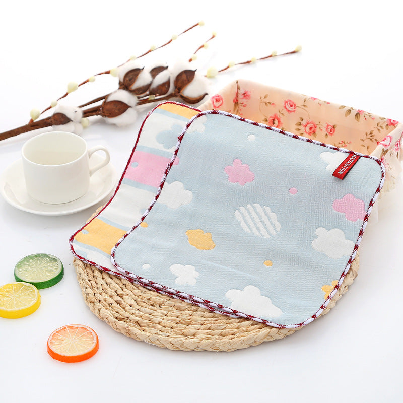 Wholesale Pure Cotton Square Towel Six Layer Gauze Baby Bibs Toddler Handkerchiefs Nursery Use Small Towels For Babies