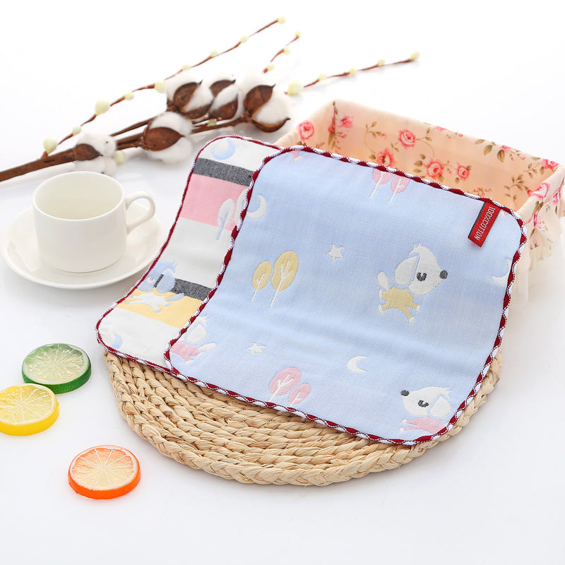 Wholesale Pure Cotton Square Towel Six Layer Gauze Baby Bibs Toddler Handkerchiefs Nursery Use Small Towels For Babies