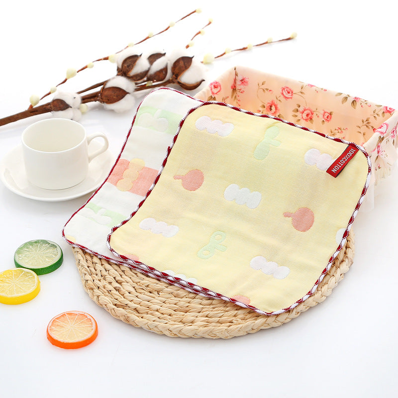 Wholesale Pure Cotton Square Towel Six Layer Gauze Baby Bibs Toddler Handkerchiefs Nursery Use Small Towels For Babies