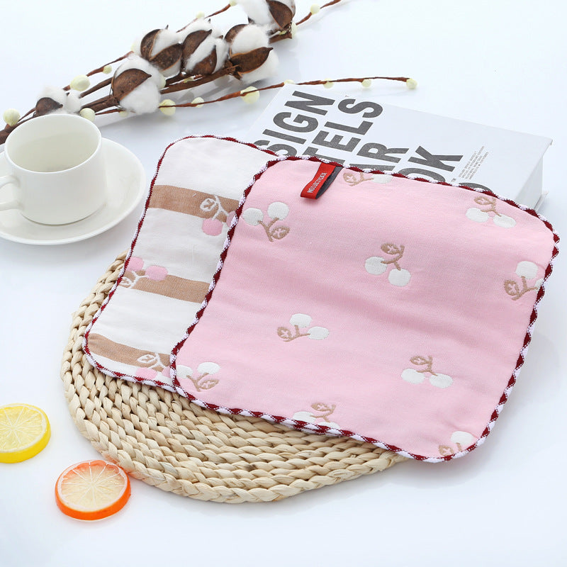 Wholesale Pure Cotton Square Towel Six Layer Gauze Baby Bibs Toddler Handkerchiefs Nursery Use Small Towels For Babies
