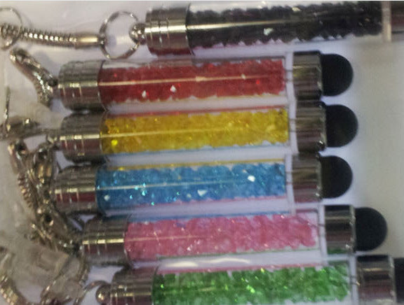 Bolígrafo capacitivo para teléfono móvil de colgante de cristal al por mayor