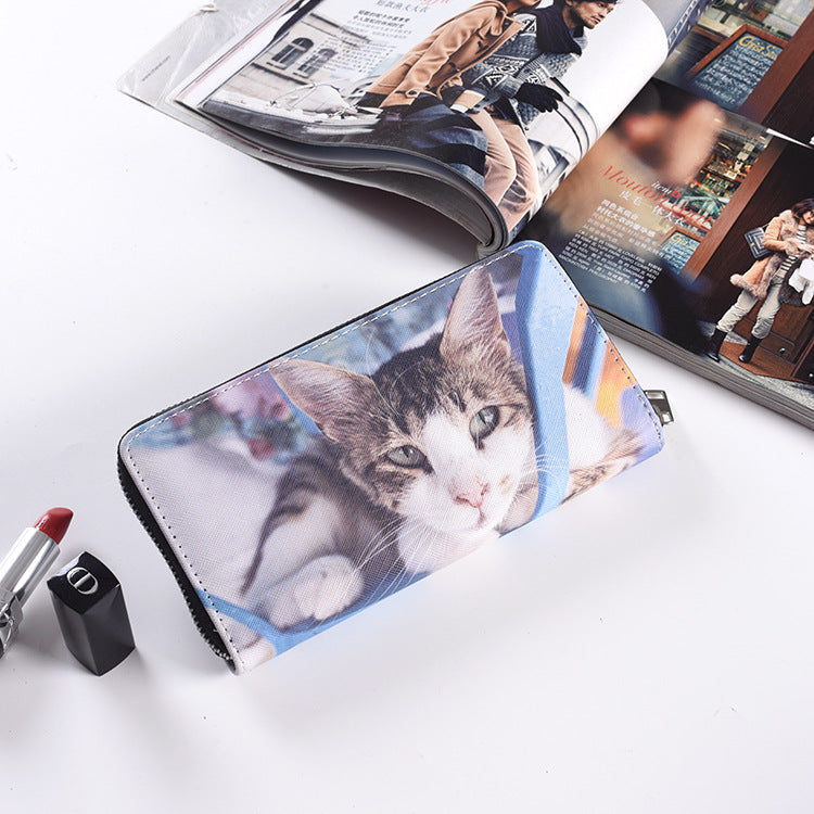 Wholesale Fashion Long Zipper Cat Wallet