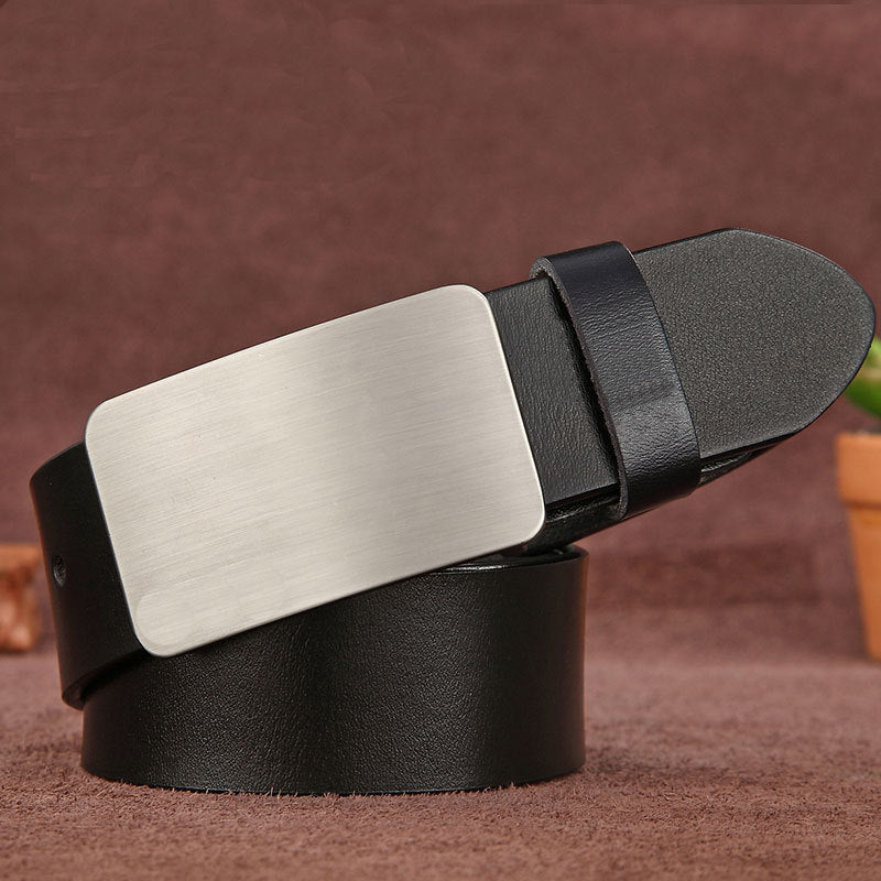 Wholesale Genuine leather belt men' s pin buckle youth retro casual jeans