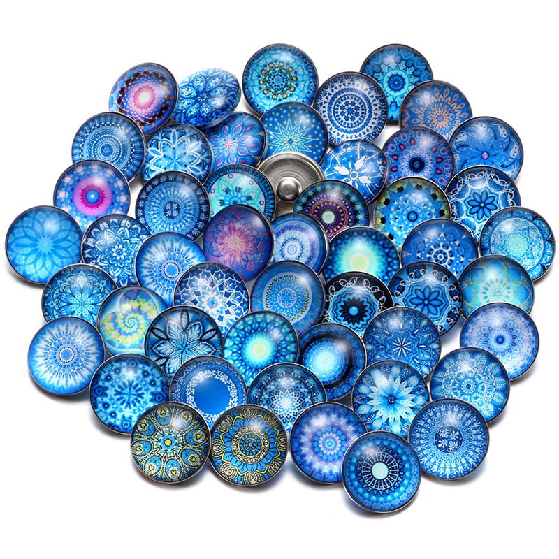 Wholesale 10PCS Alloy Bracelet Pendant DIY Glass Buckle Dutch Button