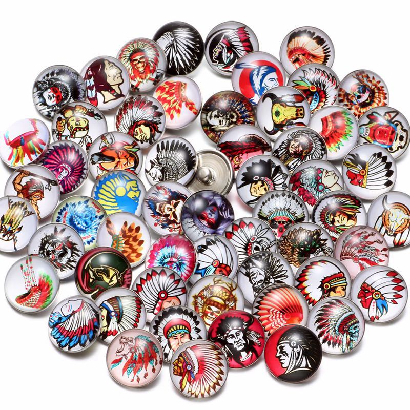 Wholesale 10PCS Alloy Bracelet Pendant DIY Glass Buckle Dutch Button
