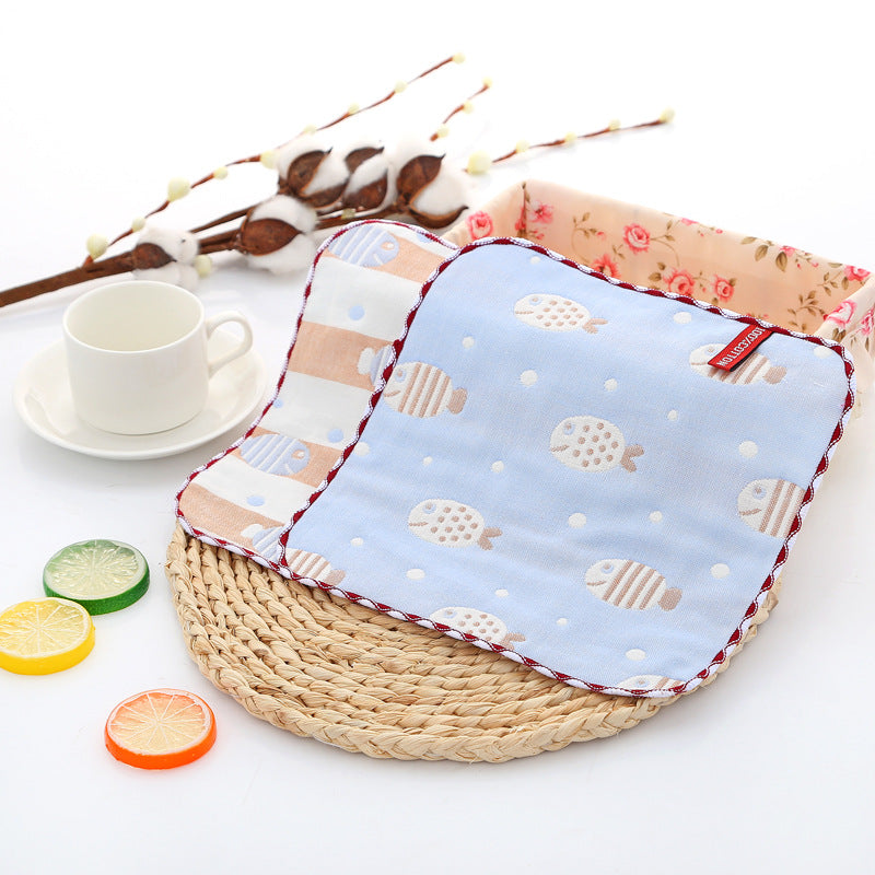 Wholesale Pure Cotton Square Towel Six Layer Gauze Baby Bibs Toddler Handkerchiefs Nursery Use Small Towels For Babies