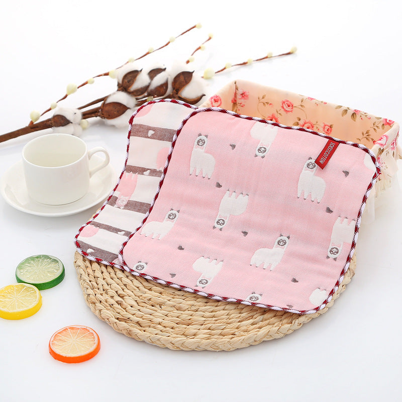 Wholesale Pure Cotton Square Towel Six Layer Gauze Baby Bibs Toddler Handkerchiefs Nursery Use Small Towels For Babies