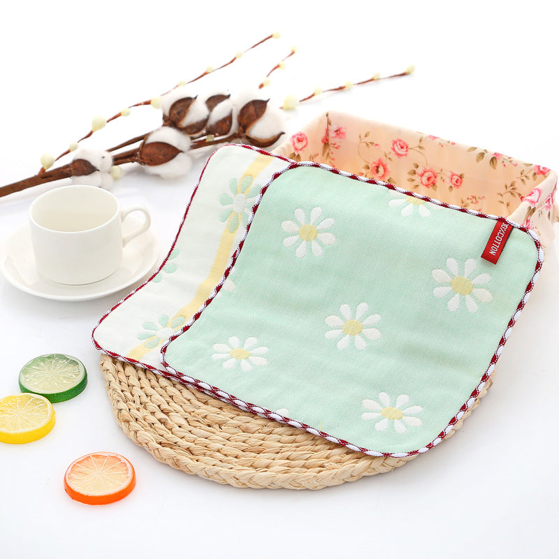 Wholesale Pure Cotton Square Towel Six Layer Gauze Baby Bibs Toddler Handkerchiefs Nursery Use Small Towels For Babies