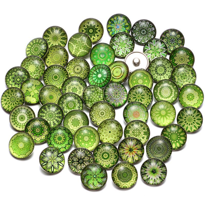 Wholesale 10PCS Alloy Bracelet Pendant DIY Glass Buckle Dutch Button