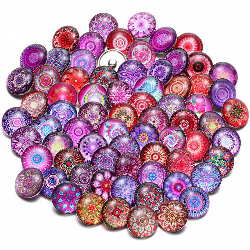 Wholesale 10PCS Alloy Bracelet Pendant DIY Glass Buckle Dutch Button