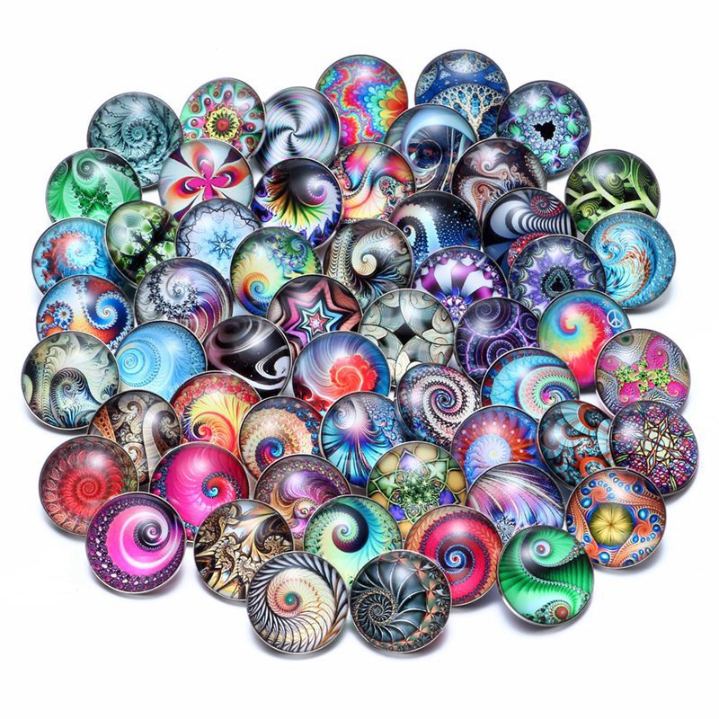 Wholesale 10PCS Alloy Bracelet Pendant DIY Glass Buckle Dutch Button