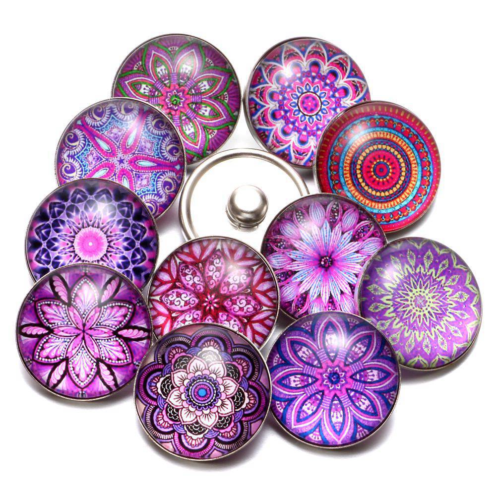 Wholesale 10pcs18MM Alloy Bracelet Pendant Exotic Glass DIY Buckle Jewelry Buckle