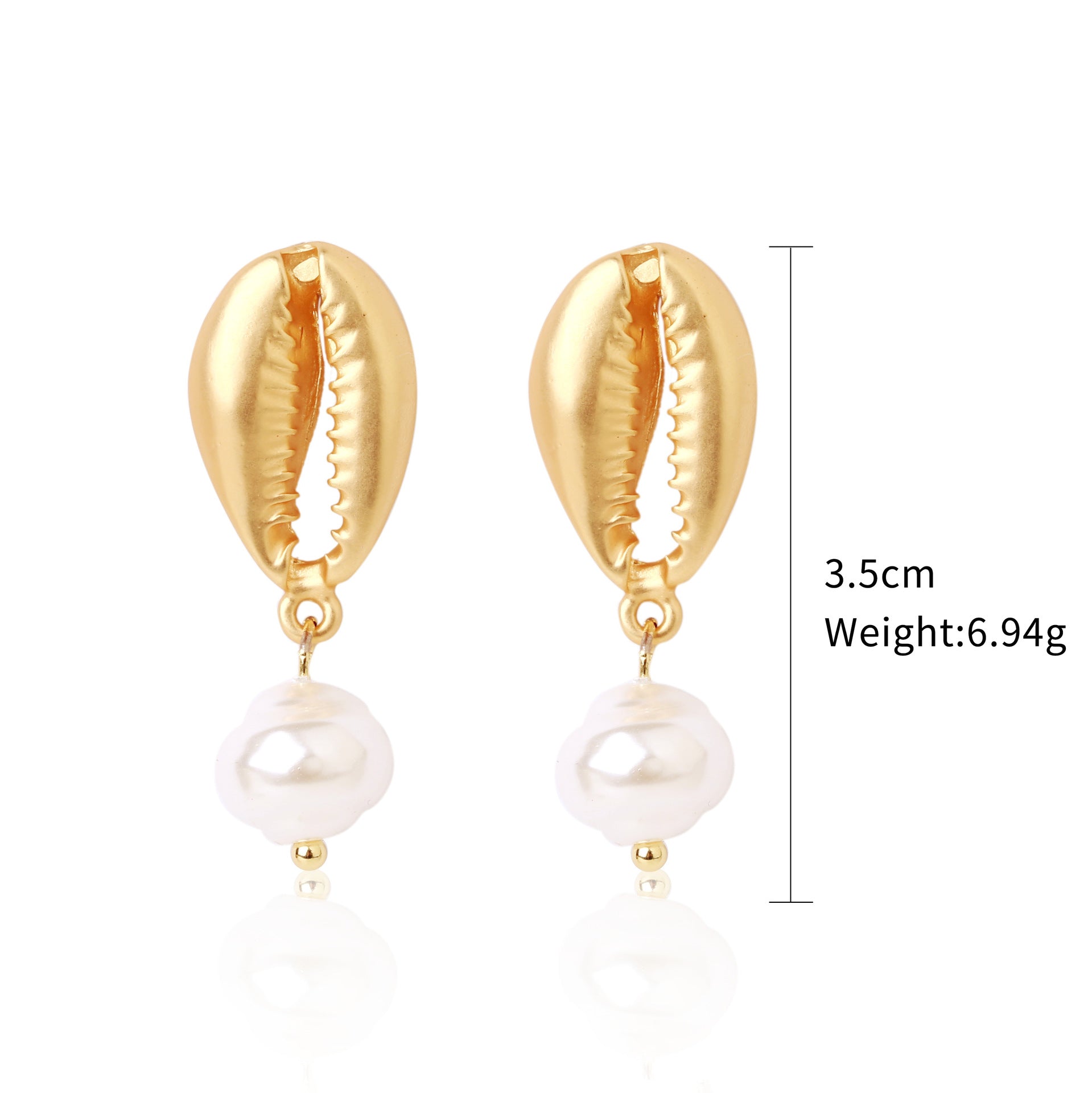 Wholesale Conch Shell Trend Ocean Alloy Natural Shell Earrings