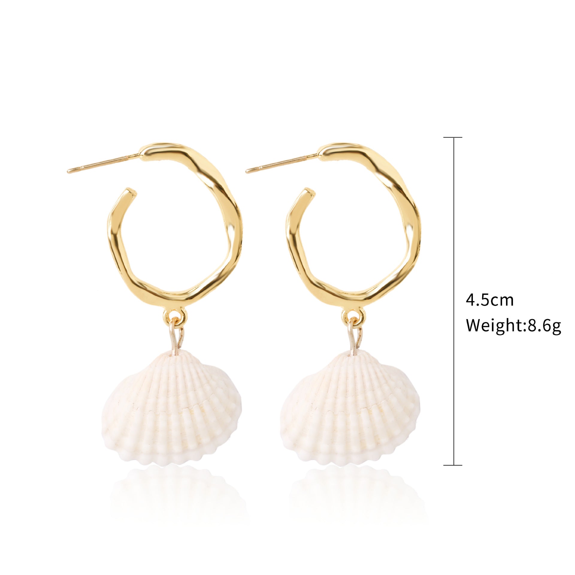 Wholesale Ocean Style Temperament Conch Natural Stone Pearl Shell Earrings