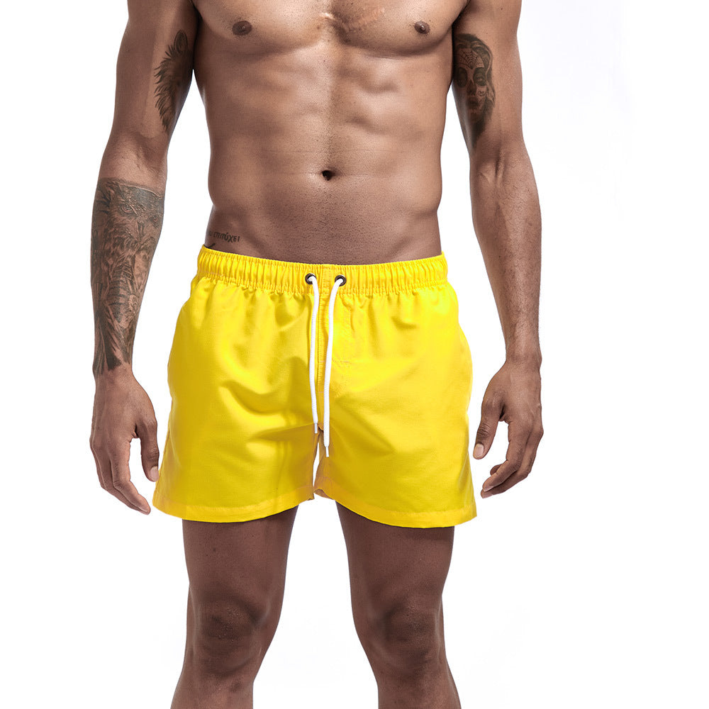 Wholesale Men's Solid Color Three Point Straight Loose Sweat Shorts Swimwear