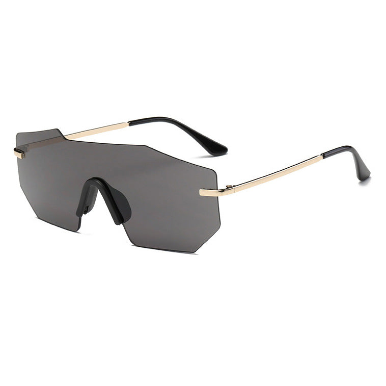 Wholesale Large Frame Siamese Lens Metal Leg PC Sunglasses