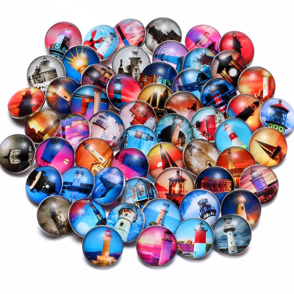 Wholesale 10pcs18MM Alloy Bracelet Pendant Exotic Glass DIY Buckle Jewelry Buckle