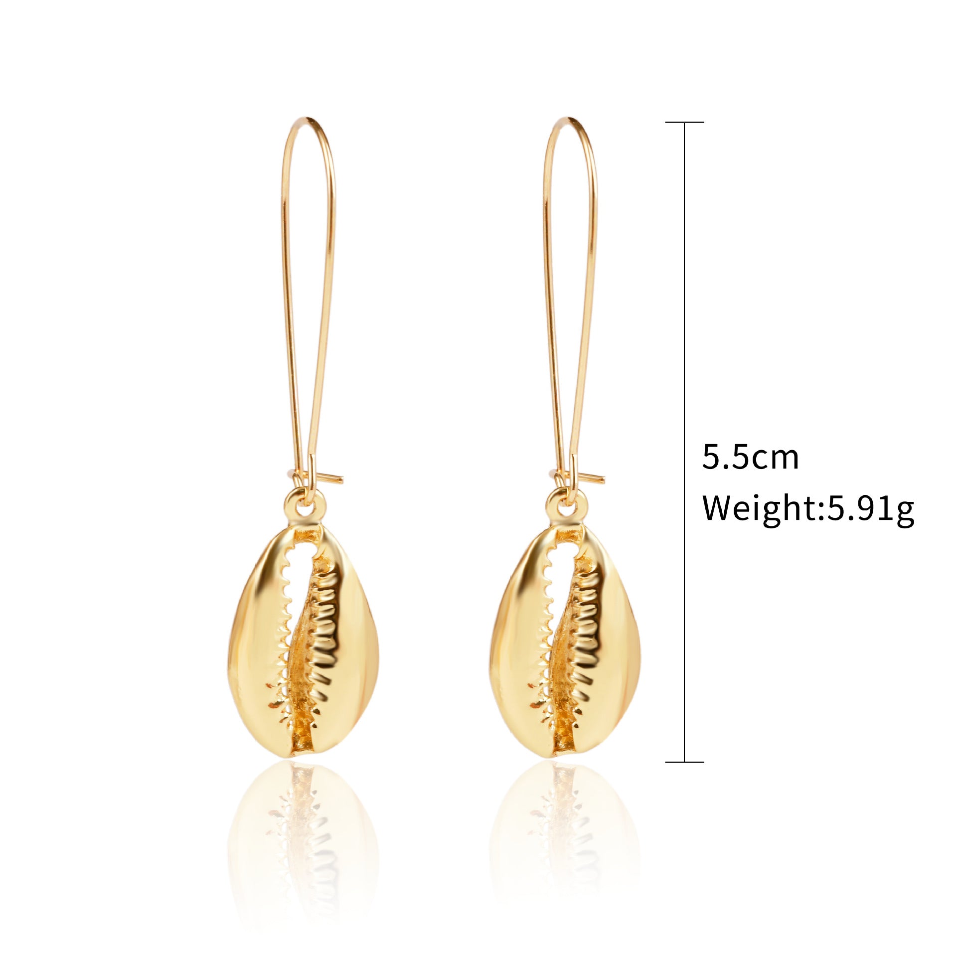Wholesale Conch Shell Trend Ocean Alloy Natural Shell Earrings