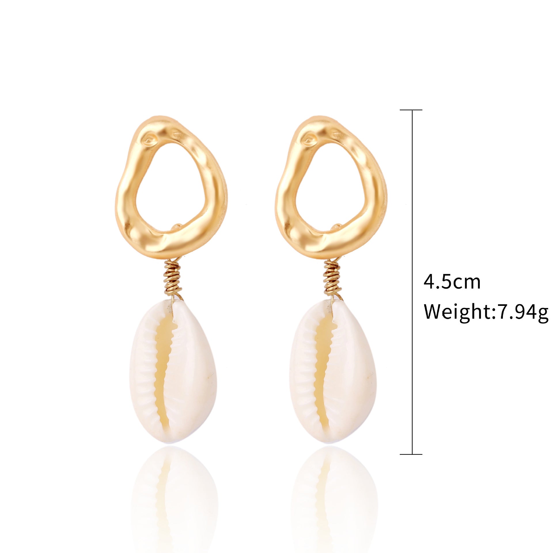 Wholesale Ocean Style Temperament Conch Natural Stone Pearl Shell Earrings