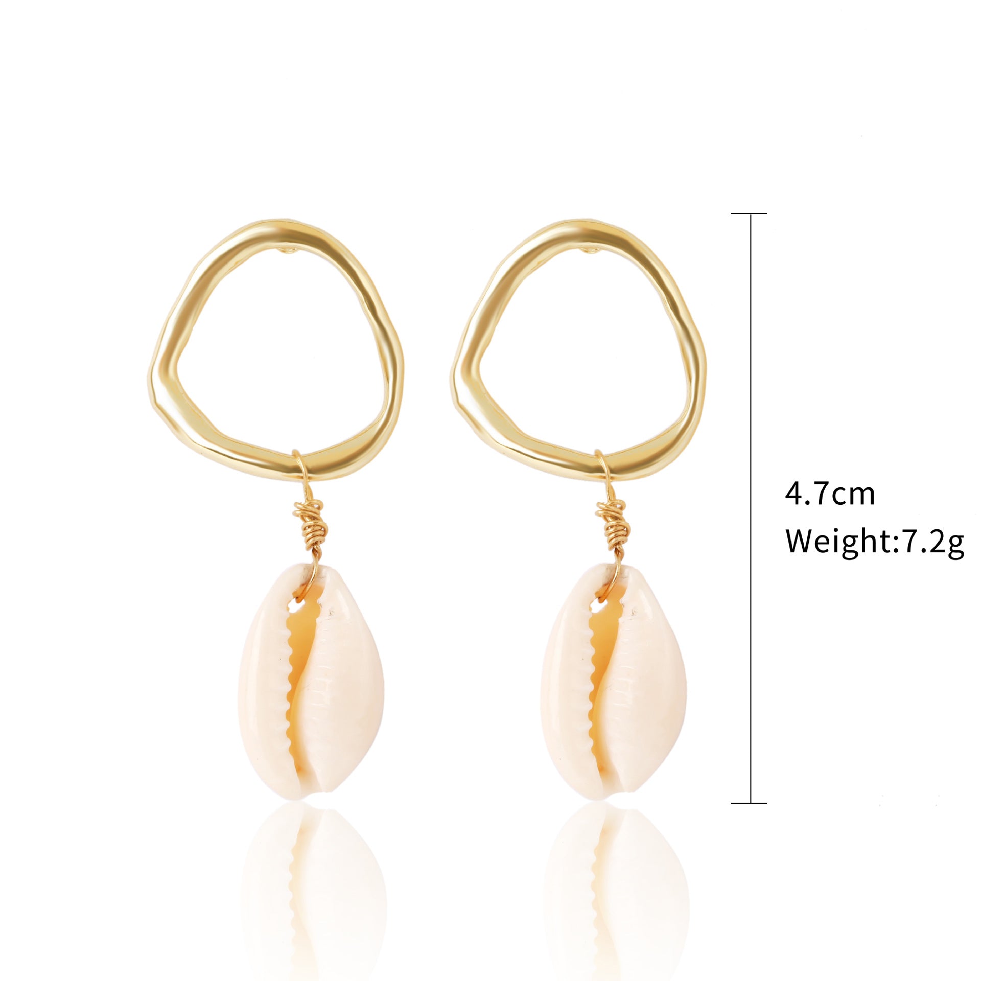 Wholesale Ocean Style Temperament Conch Natural Stone Pearl Shell Earrings
