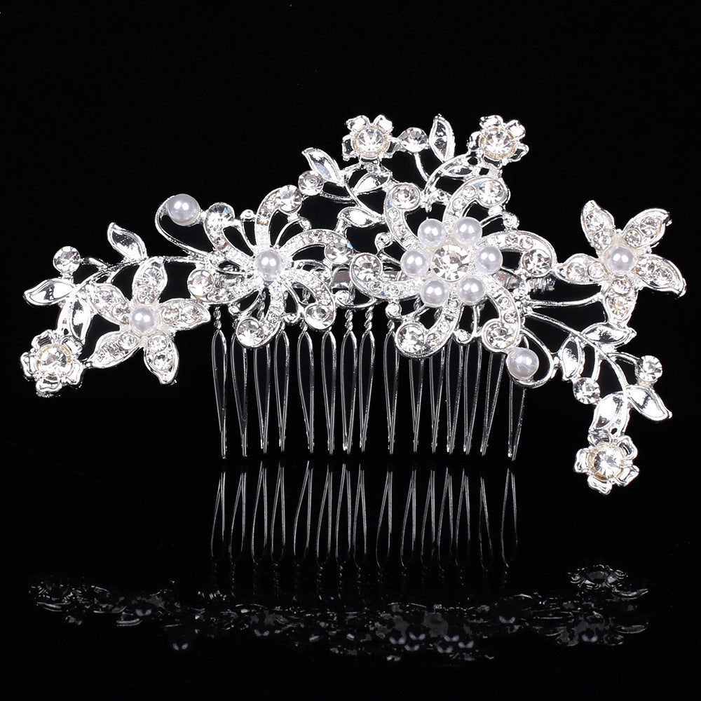 Wholesale Alloy Diamond Inlaid Pearl Hair Comb Hair Clip