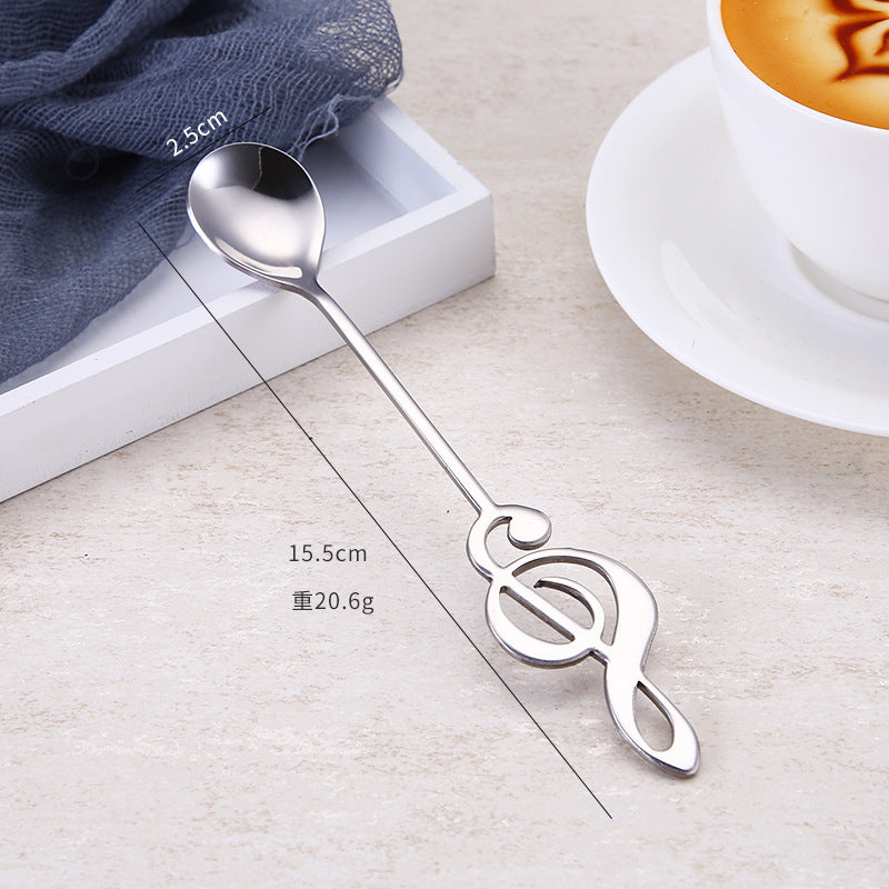 Wholesale Creative note spoon 304 stainless steel coffee spoon mixing ice spoon