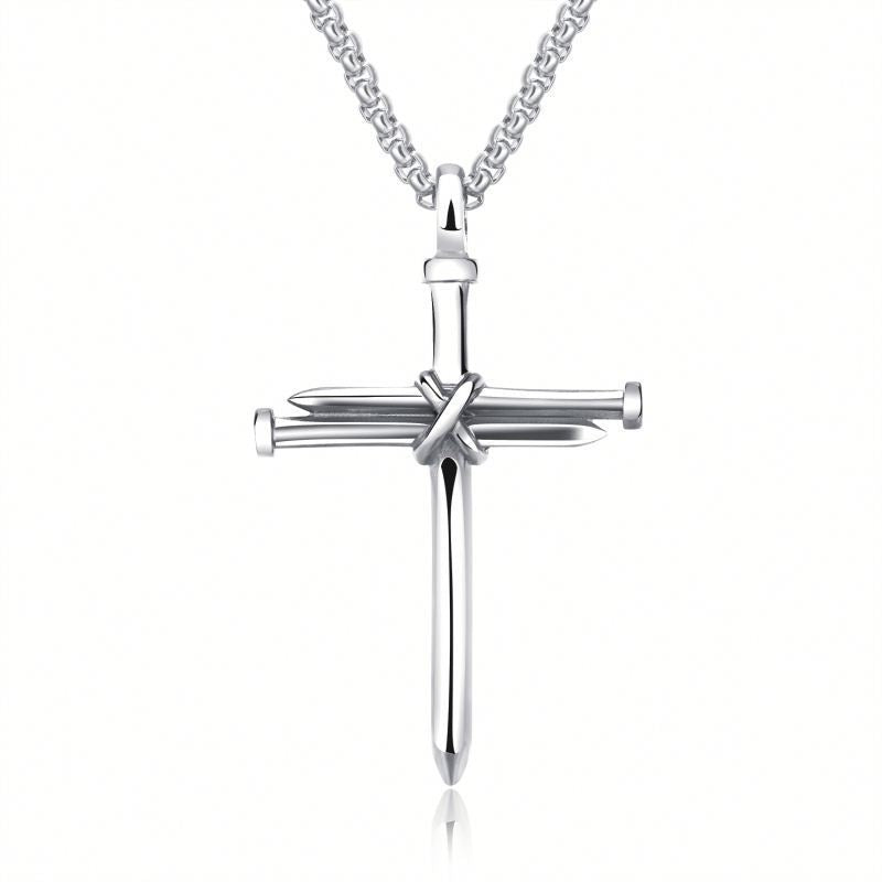 Wholesale Titanium Steel Cross Nail Pendant Necklace