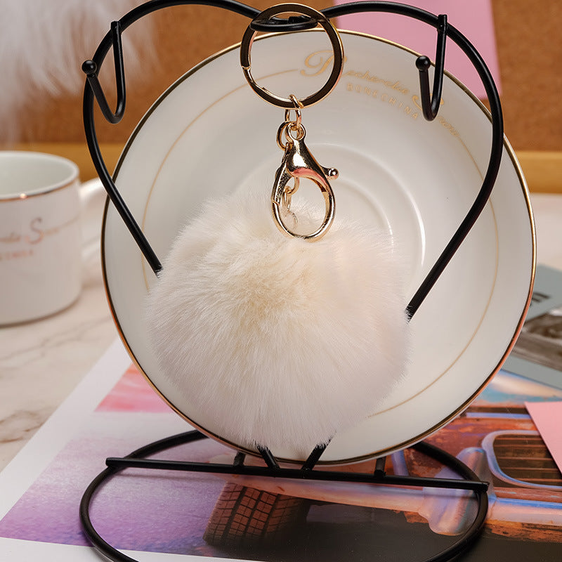 Wholesale Imitation Rex Rabbit Fur Ball Keychain