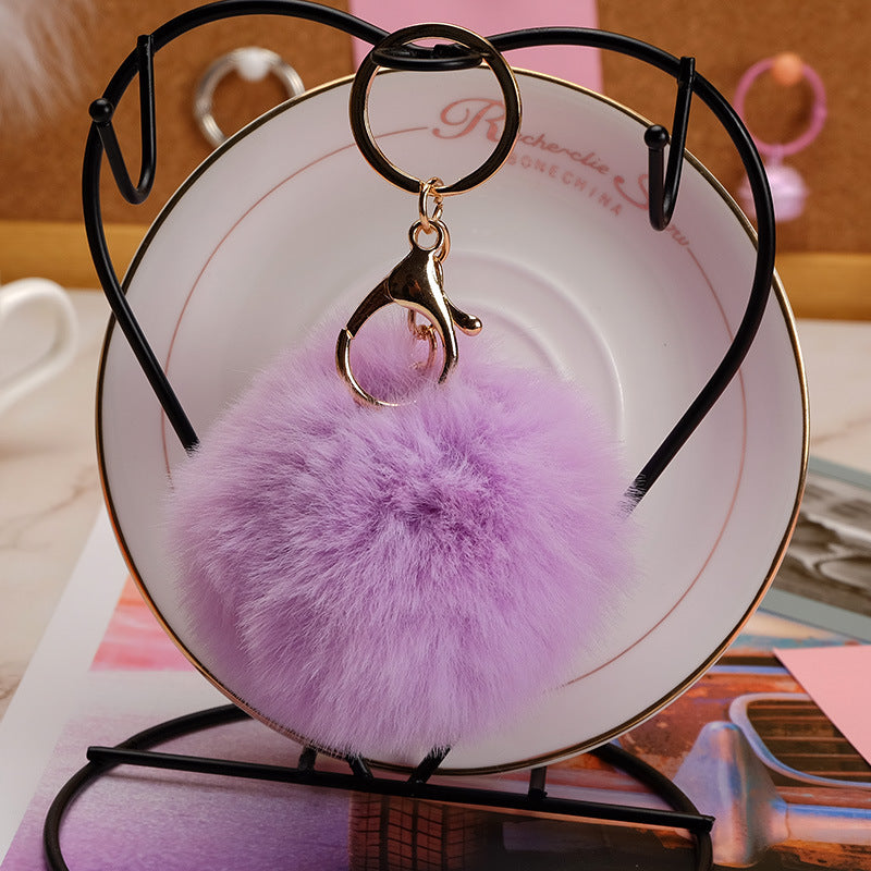 Wholesale Imitation Rex Rabbit Fur Ball Keychain