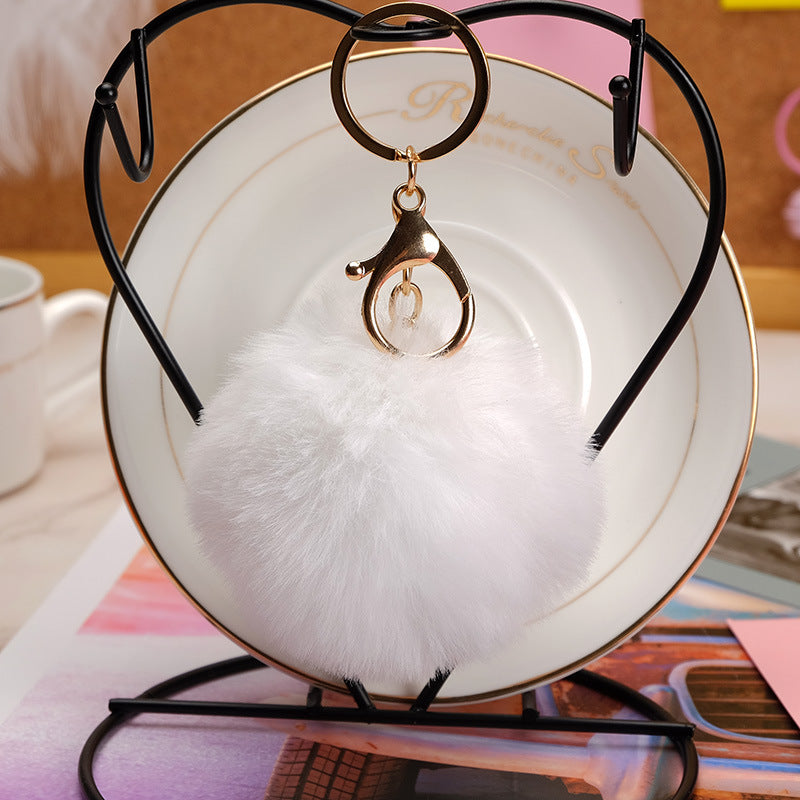 Wholesale Imitation Rex Rabbit Fur Ball Keychain