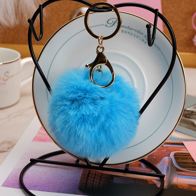 Wholesale Imitation Rex Rabbit Fur Ball Keychain