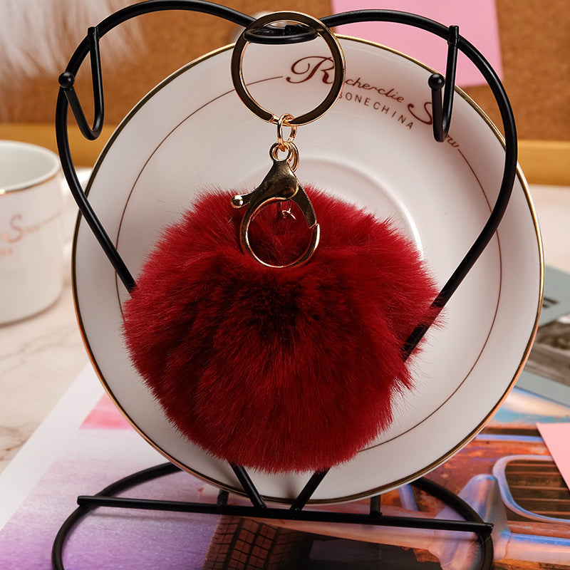 Wholesale Imitation Rex Rabbit Fur Ball Keychain